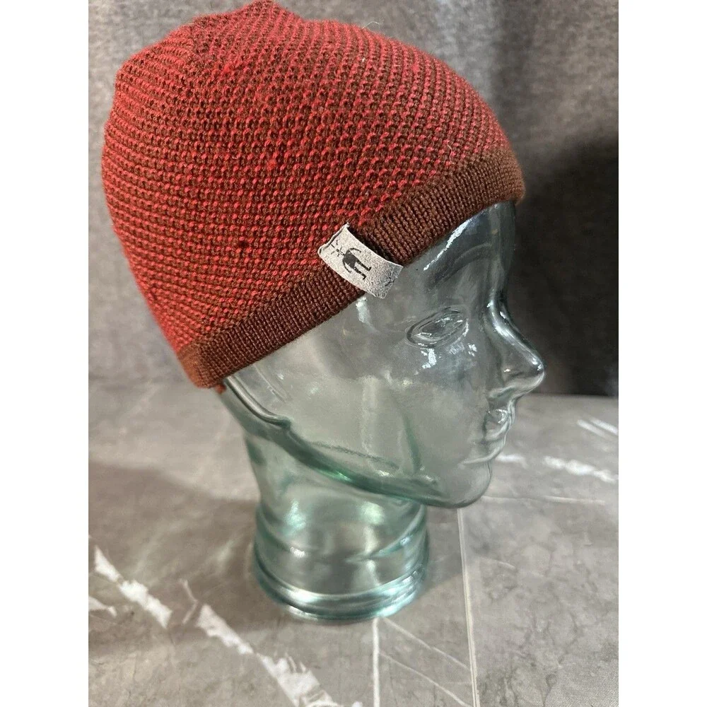 Smartwool Marino Wool Beanie Red Burgundy Burnt Orange Knit Hat One Size